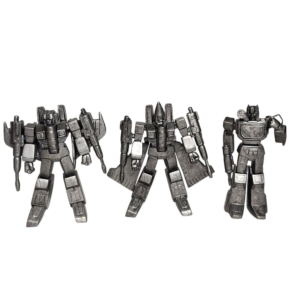 Transformers PVC 3" Pewter Heroes Figures Lot Of 3 Starscream & Ratchet Takara